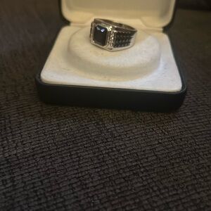 Size 10.5 black and silver ring